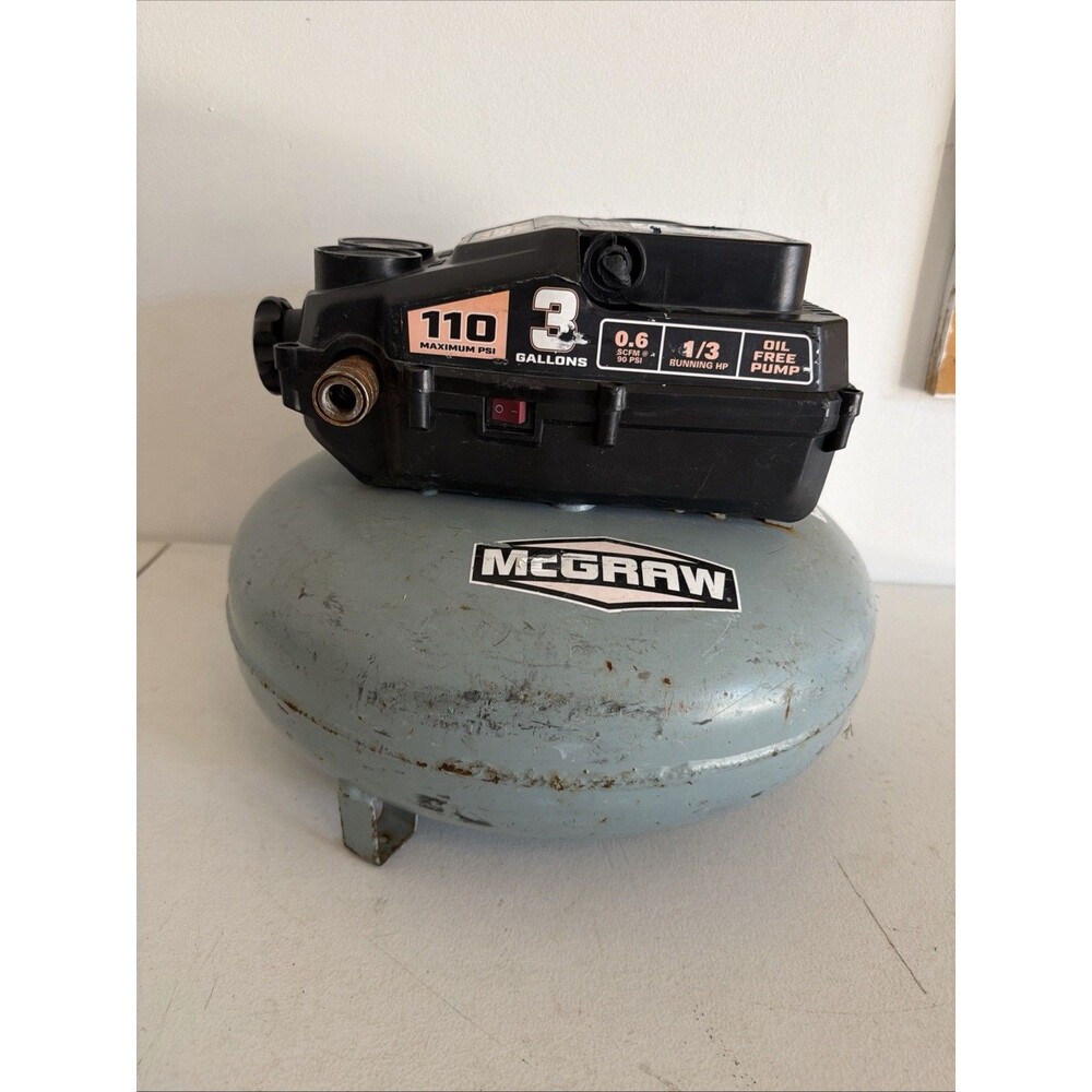 Mcgraw 3 Gallon, 110 PSI Oil-Free Light-Duty Pancake Air Compressor